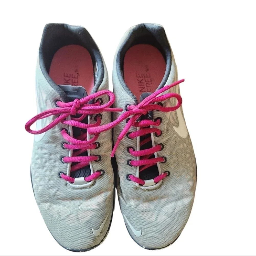 Nike Free TR Fit 3 Running Textured Gray Pink Tennis Shoes Sneakers Women's 8.5